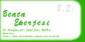 beata eperjesi business card